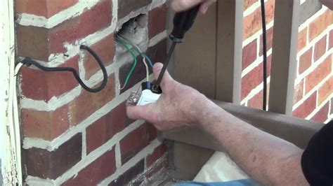 exterior electrical box installation|installing an outdoor electrical outlet.